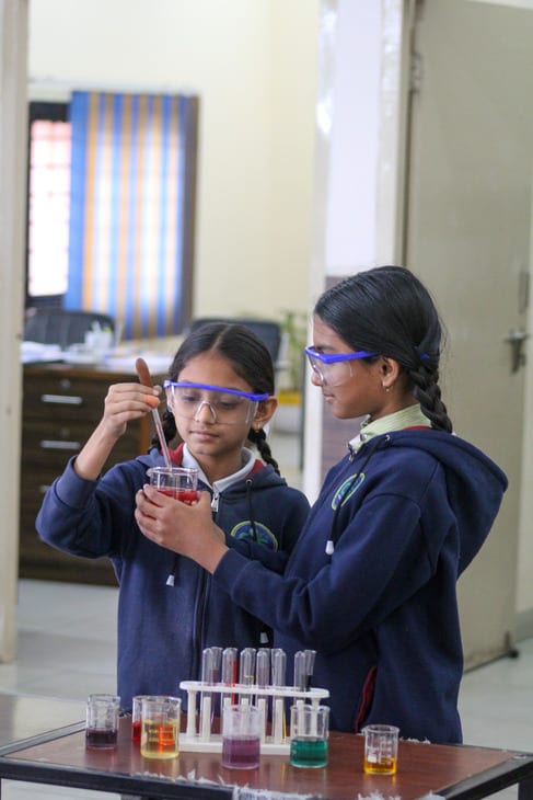 Middle-school students at City International School, Jaipur